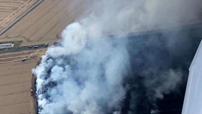 Bild: H. Blödt
Der Feldbrand bei Atzmannsricht vom Flugzeug aus gesehen.