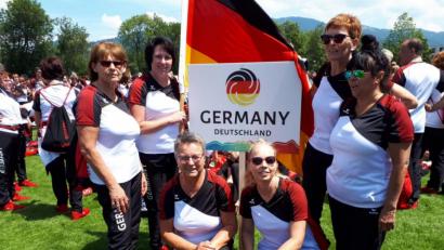 Bild: exb
Für Deutschland am Start: Die Hirschauer Turnerinnen (von links) Hildegard Siegert, Andrea Hofmann, Marianne Wild, Karin Zech, Elfriede Gerstmann und Maja Schertl.