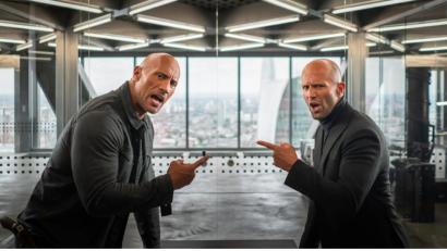 Bild: Universal Pictures/dpa 
Dwayne Johnson (links) als Secret-Service-Agent Luke Hobbs und Jason Statham als Ex-Elitesoldat Deckard Shaw in "Fast & Furious: Hobbs & Shaw".