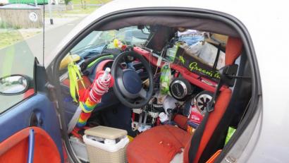 Bild: pvih
Einen völlig überladenen Smart entdeckte die Polizei Hof.