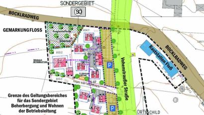Bild: Markt Floß
So sieht der neue Bebauungsplan aus, der das Sondergebiet "Beherbergung und Wohnen" ausweist.