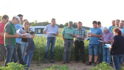 Bild: ral
Theresia Addokwei vom Amt für Landwirtschaft Regensburg erklärt die Sorten.