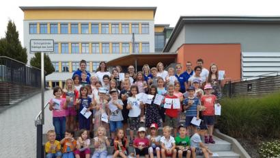 Bild: exb
40 Kinder machten sich auf den Weg durch die Stadt und absolvierten verschiedene musikalische Stationen.