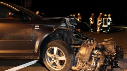 Bild: Polizeiinspektion Amberg
Der zerstörte Audi A3.