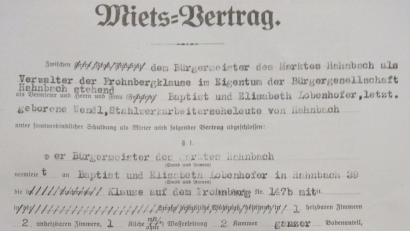Repro: mma
Detailansicht des "Miets-Vertrags" zwischen Hans Lobenhofers Eltern und dem Hahnbacher Bürgermeister.