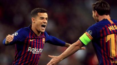 Bild: agentur_dpa
Philippe Coutinho (links) bejubelt seine Tore künftig nicht mehr mit Lionel Messi, sondern mit Robert Lewandowski und Co. beim FC Bayern.