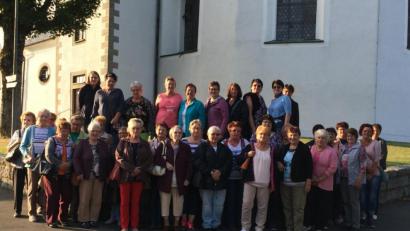 Bildmontage: bjp
Eine rund 40-köpfige Ausflüglergruppe des Katholischen Frauenbunds Burkhardsreuth besucht die Alpakas in Reinhardsrieth und den "Heiligen Berg der Oberpfalz".