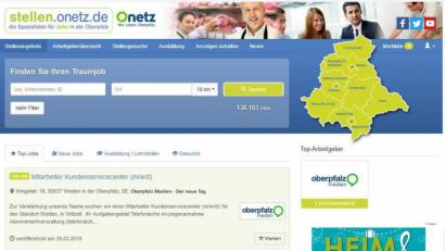 Screenshot: exb
Mit dem stellen.onetz.de finden Arbeitnehmer und Arbeitgeber in der Oberpfalz schnell zusammen.