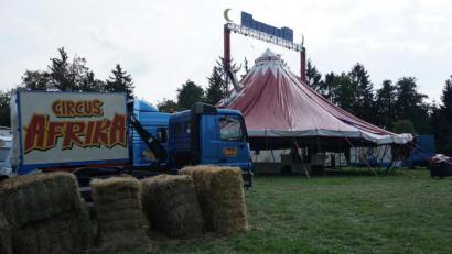 Bild: Dominik Hopperdietzel
Das klimatisierte Hauptzelt des "Circus Afrika" steht schon. Nur noch Stützstangen fehlen, dann heißt es am Freitag "Manege frei".