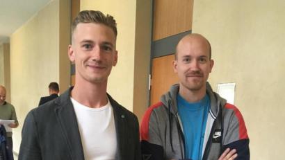 Bild: ca
Der Angeklagte Markus Schmid (links) und Andre Hilburger bei ihrem Gerichtstermin.