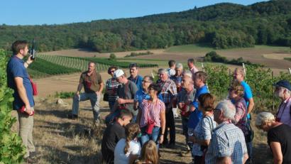 Bild: exb
Bei der Wanderung durch die Weinberge dürfen Kostproben nicht fehlen.
