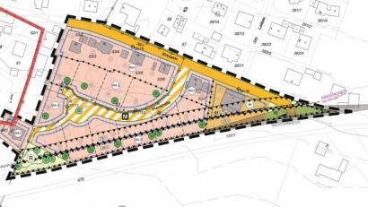 Bild: exb/Stadt Schwandorf
Der Bebauungsplan "Schlossacker" in HAselbach sieht elf Parzellen vor.