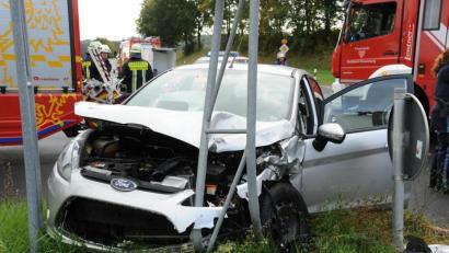 Bild: gf
Die Fahrerin des Ford Fiesta war auf der bevorrechtigten B 14 unterwegs.