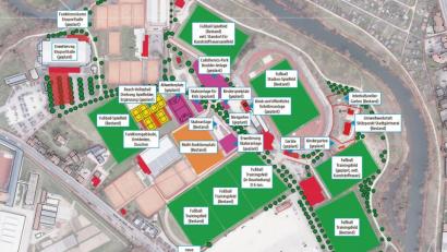 Bild: Stadt Amberg/Oberpfalz-Medien
So könnte der Sportpark am Schanzl nach dem Umbau in drei oder mehr Bauabschnitten aussehen. Er soll nach dem Willen der Stadtplaner und des Stadtverbands für Sport ein Treffpunkt für alle Amberger werden.