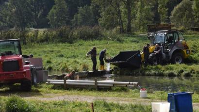 Bild: bö
Die Polizei geht davon aus, dass bis zu 30 Tonnen Zuchtfisch verendet sind.
