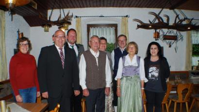 Bild: enz
Zum 80. Geburtstag gratulierten Reinhold Müller (vorn Mitte) Ehefrau Monika (rechts daneben), Seniorenbeauftragte Beate Ott, Bürgermeister Klaus Meyer, Sascha Schenkl, Verena Zant und Oswald Weig vom Schützenverein Ringelstein Ottengrün sowie Christa Dietl von der Pfarrei (von links)