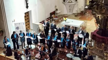 Bild: gz
Die professionellen Sängern des gemischten Kammerchors vom "Kollegium für geistige Musik" aus Klatovy und das hochkarätige Orchester "Consortium musicum" aus Pilsen feiern in der Pfarrkirche mit 100 Gästen eine gelungene Premiere.