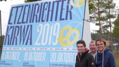 Bild: Schönberger, Ferdinand [fsb]
Sie freuen sich auf tolle Kirchweihtage: Zweiter Vorsitzender Maximilian Rösch, Mitorganisator Uli Danzer und Kirwaleit-Vorsitzender Thomas Beutner (von links)