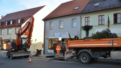 Bild: dob
Die kranken Kugelkirschenbäume sind bereits auf dem städtischen LKW und werden entsorgt.