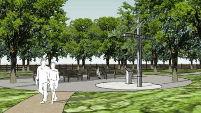 Bild: FETSCH-Landschaftsarchitekten
So soll er laut den Plänen der Fetsch-Landschaftsarchitekten aussehen, der Hauptplatz des "Ruhewaldes" in Eschenbach.