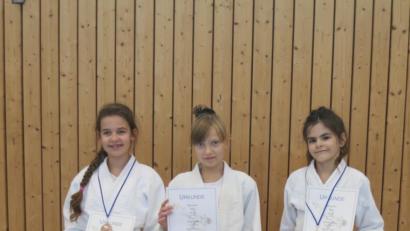 Bild: rn
Liana Schunk, Elli Langolf, Tilly Zaruba (stehend, von links), Lukas Lacher und Marc Milfort (vorne, von links) vertreten erfolgreich die Judoabteilung des Sportclubs.