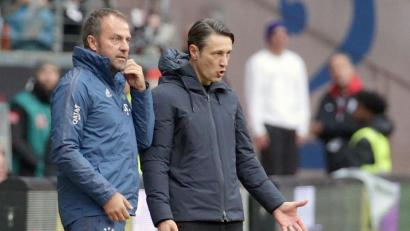 Bild: Hasan Bratic/dpa
Trainer Niko Kovac (rechts) ist beim FC Bayern München Geschichte. Der bisherige Co-Trainer Hansi Flick bereitet die Mannschaft auf die Spiele gegen Piräus (Champions-League) und Dortmund (Liga) vor.