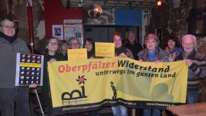 Bild: Kunz
Die Bürgerinitiative trommelt gegen Atomkraft und Südostlink und kämpft für den Klimaschutz.