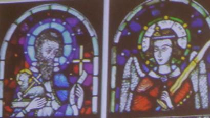 Bild: Schönberger, Ferdinand [fsb]
Glasfenster in der Dorfkirche Schönkirch bei Plößberg (1931).