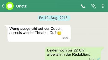 Bild: NT/AZ
Immer wieder erreichen unsere Onetz-Redaktion Nachrichten per Whatsapp, die eigentlich für jemand anderen bestimmt sind.