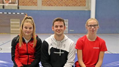Bild: jma
Milena Gebhard, Paul Pöhlmann und Ronja Melzner sind drei der Leichtathletik-Talente beim SC Eschenbach.
