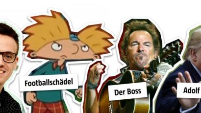 Bild: dpa (2), gsb, Screenshot Youtube
Ob Redakteur, Zeichentrickfigur oder Musiker - fast jeder hat einen Spitznamen. Der aktuelle US-Präsident hat sogar hunderte.