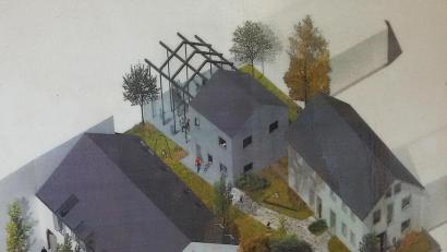 Repro: ld
So könnte das Haus am unteren Ende der Fichtelberger Straße nach der Vorstellung von Peter Haimerl einmal aussehen. Es besteht noch Diskussionsbedarf. Für 2020 ist es bei der Städtebauförderung angemeldet. Auf Wunsch der Regierung soll es zeitnah umgesetzt werden.