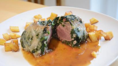 Bild: Gabi Schönberger
Innen noch zartrosa muss das Wildschweinrückenfilet sein.