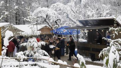 Bild: Petra Hartl
Besonders romantisch ist der forstliche Weihnachtsbasar auf dem Mariahilfberg bei Schnee: Doch der ist für das Wochenende nicht in Sicht. Auch ohne die weiße Traumkulisse ist der Weihnachtsmarkt aber einen Besuch wert.