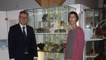 Bild: mfh
Eine ganze Herde Elefanten gibt es im Stadtmuseum hinter Glas zu bestaunen, das beeindruckte auch Bürgermeister Michael Göth und Museumschefin Edith Zimmermann.