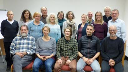 Bild: jp
Die vier Spitzenkandidaten (vorne, von rechts) Hermann Sehr, Cliff Rüdinger-Härlin, Yul Steger, Ines Riedl sowie Urgestein Walter Schöberlein.