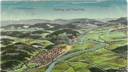 Bild: aub
Eine der zwei von Eugen Felle gezeichneten Vogelschaukarten von Nabburg: Dieses Exemplar ging nach Kopenhagen.