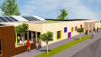 Bild: exb/Knipl, Pracht und Partner
Der neue Kindergarten in Fronberg wird in Holzbauweise entstehen. Der Bauausschuss legte die Materialien fest und entschied über das Heizungskonzept.