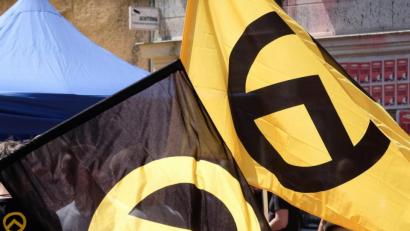 Bild: Sebastian Willnow
Das Logo der "Identitären Bewegung".