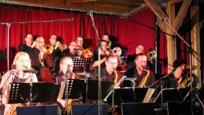 Bild: stg
Ruhig und bombastisch - die Blechbläser der "King-Size Big-Band" um Markus König (vorne, Zweiter von rechts) können beides. Das beweisen sie bei der "Swinging Christmas Show" in Trabitz.