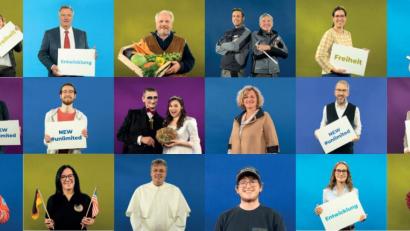 Grafik: exb/Landratsamt Neustadt/WN
Neudeutsch heißen diese Köpfe und ihre Aussagen „Testimonials“, Kronzeugen. Ihre Botschaft auf Facebook, Instagram und Youtube: Im Landkreis Neustadt lässt es sich gut leben. Kommt her und probiert es aus.