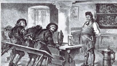 Bild: Privatarchiv Dieter Dörner
Angeblich soll der Zecher auf verschüttetem, guten Bockbier kleben bleiben.