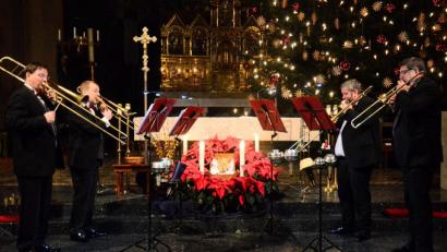 Bild: Kunz
Das Posaunenquartett "Opus 4" aus Leipzig überzeugt mit einer passenden Mischung aus Virtuosität, Souveränität und Gelassenheit.