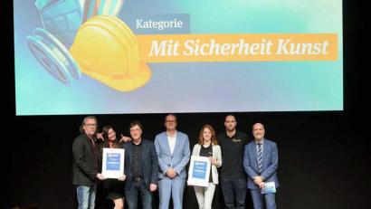 Bild: exb
Gitarrist und Komponist Günter Hagn (links) sorgte bei dem prämierten Videoclip zum Thema „Persönliche Schutzausrüstung“ für den richtigen Sound.