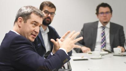 Bild: Gabi Schönberger
Ministerpräsident Markus Söder (CSU) beim Redaktionsgespräch