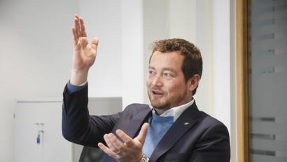 Bild: Gabi Schönberger
Uli Grötsch im Redaktionsgespräch: Der bayerische SPD-Generalsekretär will die Weichen für die Parteiarbeit neu stellen.