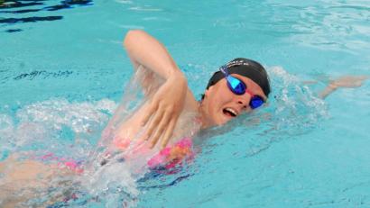 Bild: gb
Kathrin Bachmeier siegte in Ingolstadt über die 200 Meter Freistil, verpasste aber die Qualifikationsnorm für die „Deutsche“ knapp. 	Bild: Gebert