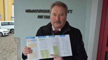 Bild: jr
Da steht’s: Johann Brandl junior ist nicht glücklich, dass sein Name in der Broschüre des Ministerium als „Streichkandidat“ auftaucht.