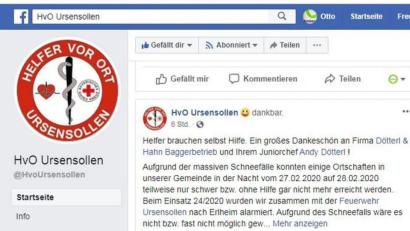 Bild: eik
Die Helfer vor Ort Ursensollen sind dankbar – und zeigen das auch mit einem Smiley und Eintrag auf ihrer Facebook-Seite.