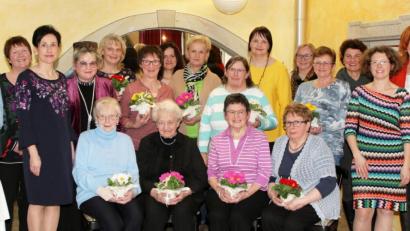 Bild: lst
Der Ortsverband der Frauen-Union mit seiner Vorsitzenden Gabriele Frank (stehend, Sechste von rechts) freut sich über 14 Ehrungen und die Neuaufnahme von 3 Mitgliedern.